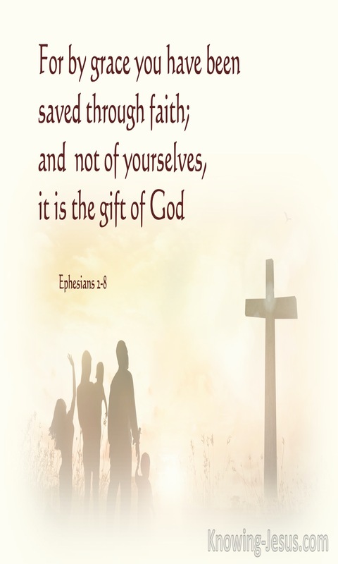 Ephesians 2:8  By Grace You Have Been Saved (maroon)